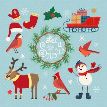 Set of holiday icons Stock Illustration