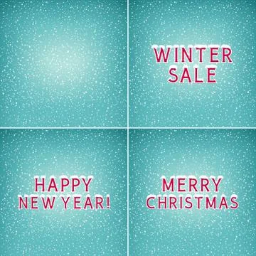 Set of Holiday Winter Backgrounds 스톡 일러스트