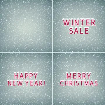 Set of Holiday Winter Backgrounds 스톡 일러스트