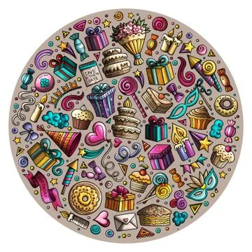 Set of Holidays cartoon doodle objects Illustrazione stock