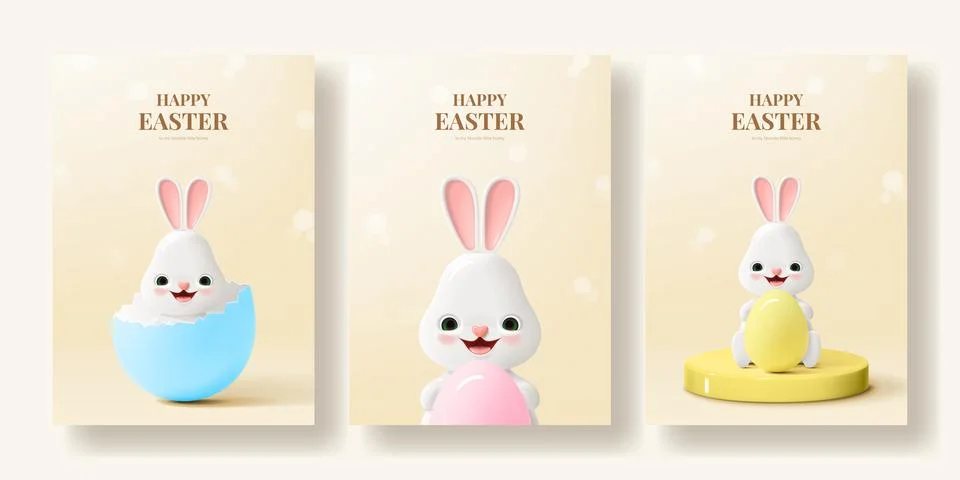 Set of holidy Easter posters Stock Illustration
