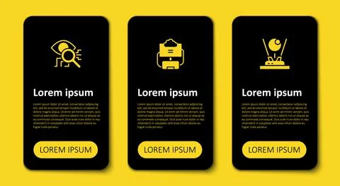 Set Hologram, Cloud database and Eye scan. Business infographic template. Vector Stock Illustration