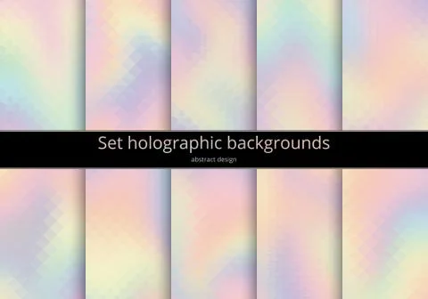 Set holographic background Stock Illustration