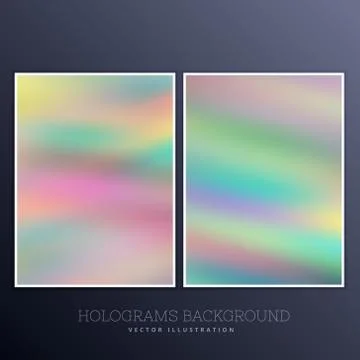 Set of holographic background Stock Illustration