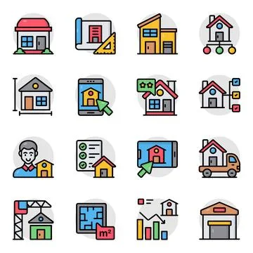 Set of Home Flat Icons Stock Illustration