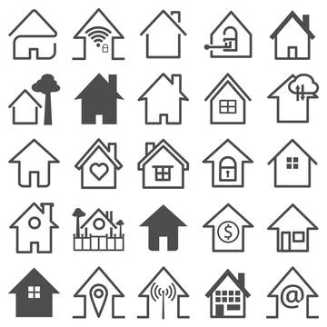 Set of home icon vector illustrator Stock Illustration