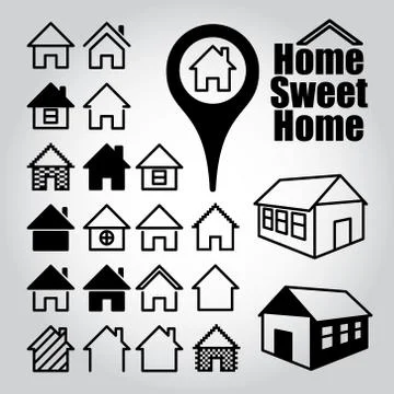 Set of home icons Stock Illustration