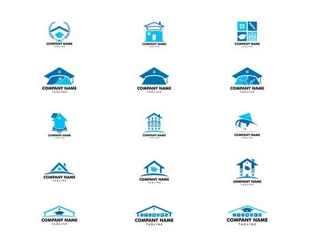 Set of Home Schooling Logo Vector Template Stock Illustration