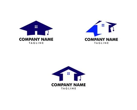 Set of Home Schooling Logo Vector Template Stock Illustration