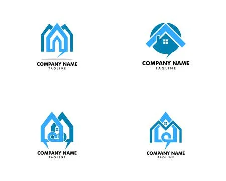 Set of Home Talk logo design template Ilustração Stock