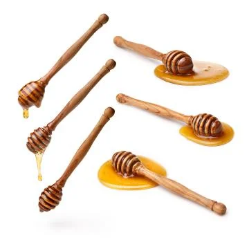 Set of honey dippers Stock Photos