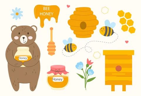 Set of honey Stock Illustration