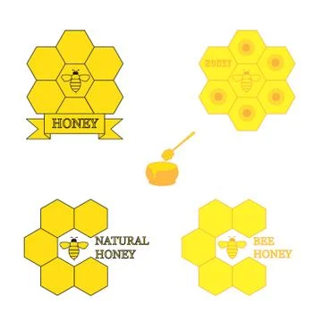 Set of honey labels Stock-Illustration