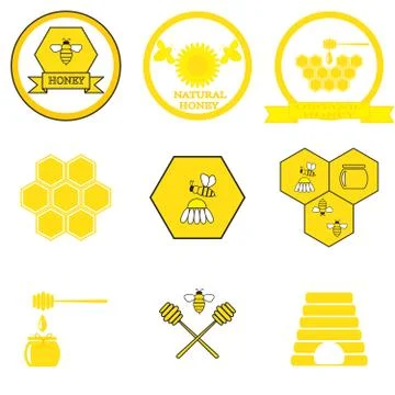 Set of honey labels Stock-Illustration
