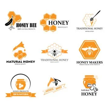 Set of honey labels イラスト素材