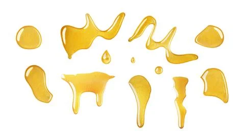 Set of honey spots isolated on white background Stock Photos