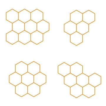 Set of honeycomb bee icon on white background. flat style. honey comb sign. Stock Illustration