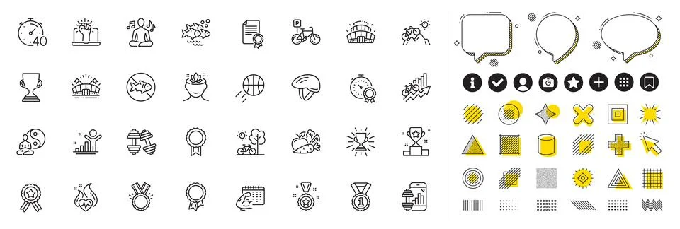 Set of Honor, Timer and Best rank line icons for web app. Pictogram icon. Design Stock Illustration