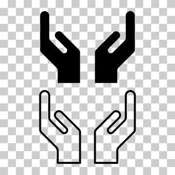 Set of Hope icon, human hand with empty symbol, help graphic design, vector i Stock Illustration