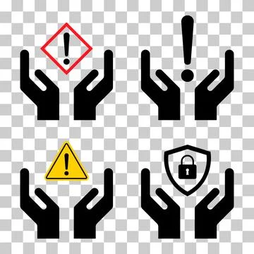 Set of Hope icon, human hand with empty symbol, help graphic design, vector i Stock Illustration