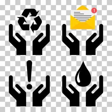 Set of Hope icon, human hand with empty symbol, help graphic design, vector i Stock Illustration