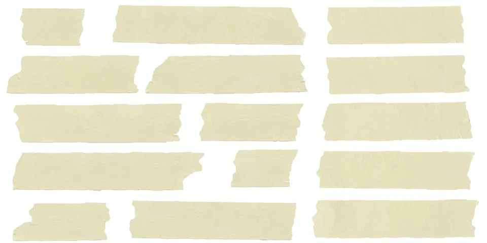 Set of horizontal and different size sticky tape,adhesive pieces Stock Illustration