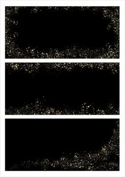 A set of horizontal banners. On a dark background, small splashes, like the Stock Illustration