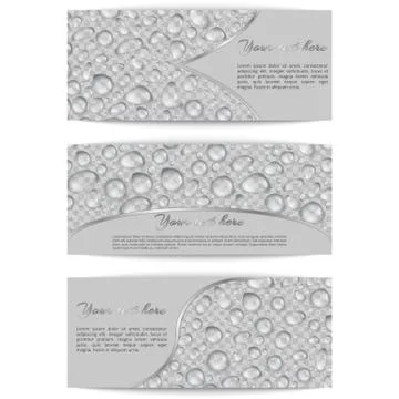 Set of horizontal banners with dew Stock Illustration
