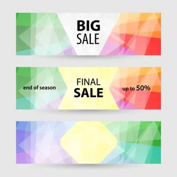 Set horizontal banners with empty place for text. Abstract summe Stock Illustration