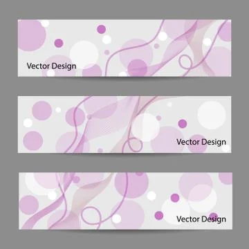 Set of horizontal banners with flowers Stock Illustration