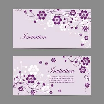 Set of horizontal banners with flowers Stock Illustration