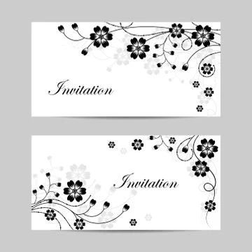 Set of horizontal banners with flowers Stock Illustration