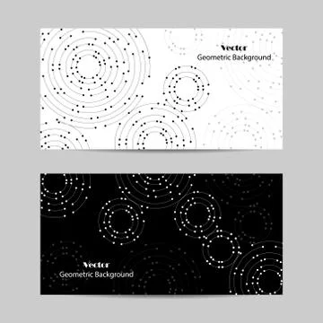 Set of horizontal banners. Geometric pattern with connected lines and dots Stock Illustration