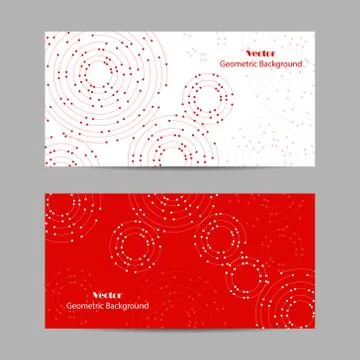 Set of horizontal banners. Geometric pattern with connected lines and dots Stock Illustration
