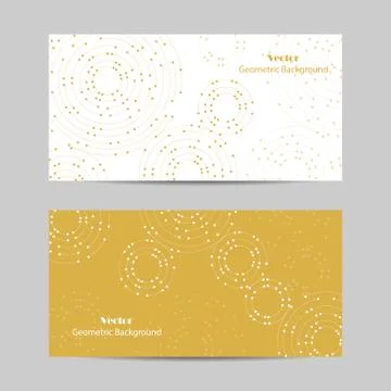 Set of horizontal banners. Geometric pattern with connected lines and dots Stock Illustration