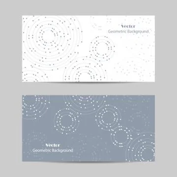 Set of horizontal banners. Geometric pattern with connected lines and dots Illustrazione stock