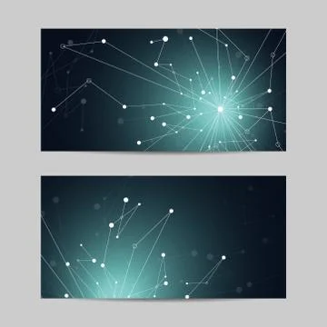 Set of the horizontal banners. Geometric pattern Stock Illustration