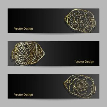 Set of horizontal banners Illustrazione stock