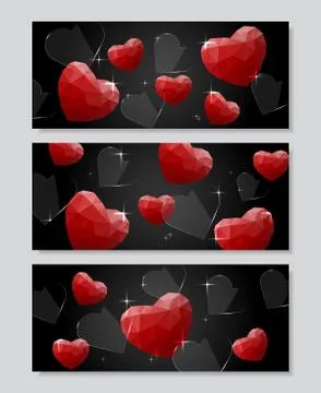 Set of horizontal banners Stock Illustration