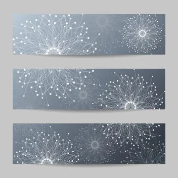 Set of horizontal banners Stock Illustration