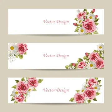 Set of horizontal banners Stock Illustration