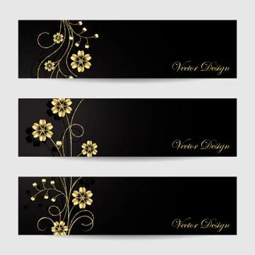 Set of horizontal banners Stock Illustration