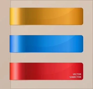 Set of horizontal banners or bookmarks Stock Illustration