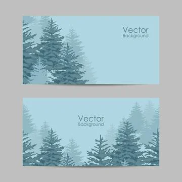 Set of horizontal banners. Outside park landscape. Illustrazione stock