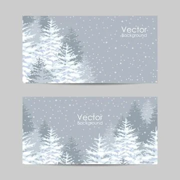 Set of horizontal banners. Outside park landscape. Ilustração Stock