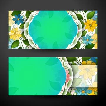 Set of Horizontal Banners, Web Design Element Stock Illustration