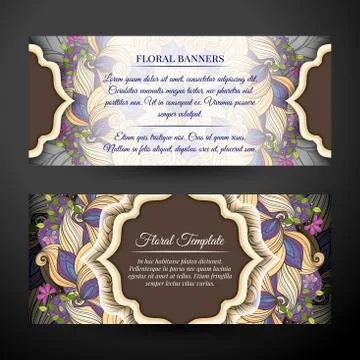 Set of Horizontal Banners, Web Design Element Stock Illustration