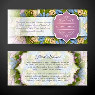 Set of Horizontal Banners, Web Design Element Stock Illustration