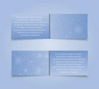 Set Horizontal Blue Banners New Year Christmas. Illustrazione stock