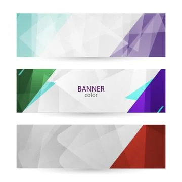Set horizontal bright banners with empty place for text. Abstrac Stock Illustration